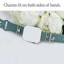 5pcs Watch Band Decorative Rings, Elegant Crystal Heart & Bow Decor Watch Charms, Multi-Color Options, Suitable For Apple Watch Bands, Suitable For Daily Wear - Silver - View 4