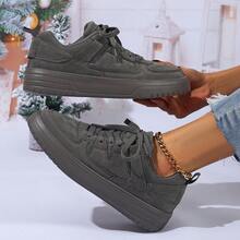 Women's Retro Mary Jane Sneakers Platform Cushioned Sole Casual Street Style Shoes - Dark Grey - View 11