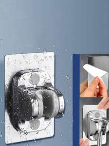 1 st justerbar duschmunstyckehållare, duschfäste för badrum, universal duschmunstyckehållare för väggmontering - Silver - Visa 4