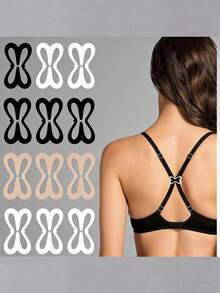 1/10pcs Camisole Bra Strap Clips, Non-Slip Fasteners, Hidden Strap - Multicolor - View 2