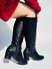 Botas para dama Tacón bajo Clásicas Formales - Negro - Ver 5