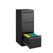 Archivador de 3 cajones con Cerradura, archivadores Verticales Resistentes para Oficina en casa, gabinete de Almacenamiento de Acero de Metal para Archivo de tamaño Legal, Requiere Montaje - Negro - Ver 5