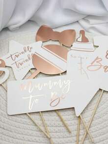 10pcs Baby Shower Newborn Birth Celebration Mom Photo Props - Rose Red - View 10