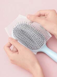 50pcs Elastic Mesh Nylon Brush Cleaner - Detachable & Reusable Regular Hair Comb, Round & Long Handle Brush Cleaning Tool, Hair Residue Remover, Brush Cleaning Kit - Multicolor - View 3