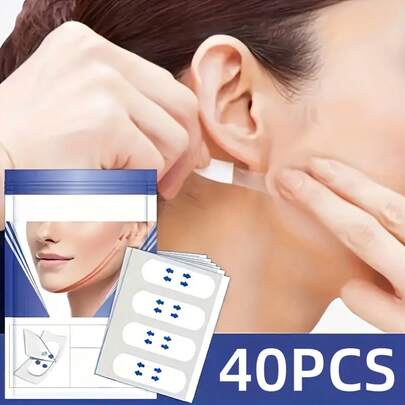 320pcs/160pcs/120pcs/80pcs/40pcs Face Lifting Tapes | Invisible Instant Lifting Tapes | Lift And Tighten Skin, Reduce Double Chin | Alcohol-Free, Unisex, Suitable For All Skin Types | Concealable