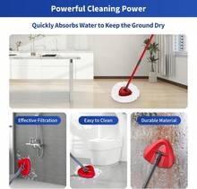4 Pack Mop Head Replacement Compatible With O Cedar, Spin Mop Refill Replace Head For RinseClean 2-Tank System - Machine Washable, Enhanced Cleaning Performance - Version 20 - 查看 4