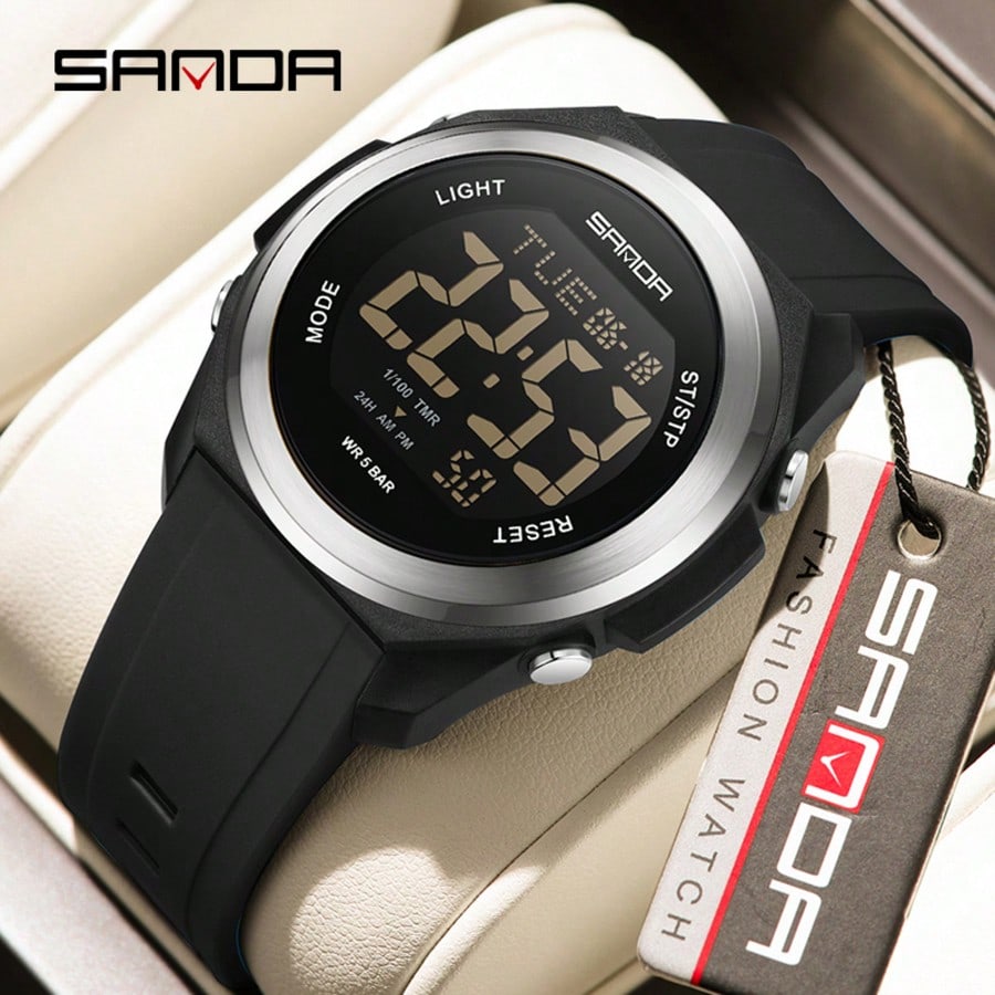 Nuevo reloj digital electrónico de moda para hombres, multifunción impermeable con alarma, luz de fondo de colores, reloj para estudiantes