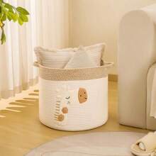 INough Cestas de Almacenamiento de Juguetes, Cesto de Ropa de Algodón de Cuerda para Juguetes de Perro, Cesto de Ropa para Niños, Cestas Regalo la Decoración de la Habitación de los Niños(Large Giraffe) - Multicolor - Ver 3