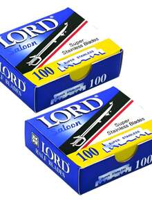 Lâmina de Barbear Lord Super – 200 Lâminas Profissionais Aço Inox (2 Caixas) - Cinza - Visão 1