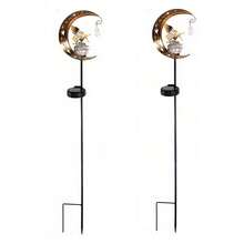 Tượng nàng tiên vườn năng lượng mặt trời cao 83cm, tượng trang trí ngoài trời hình mặt trăng cho sân vườn, đèn trang trí lối đi và bãi cỏ năng lượng mặt trời, đồ trang trí sân vườn. - Nhiều màu - Xem 14