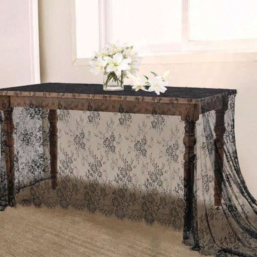 LuoluoHouse - Manteles rectangulares rústicos de Marfil para Boda, recepción, decoración de Mesa de Granja, 60 x 120 Pulgadas(120" x 60" (2Pcs Rectangular) Negro) - Multicolor - Ver 1