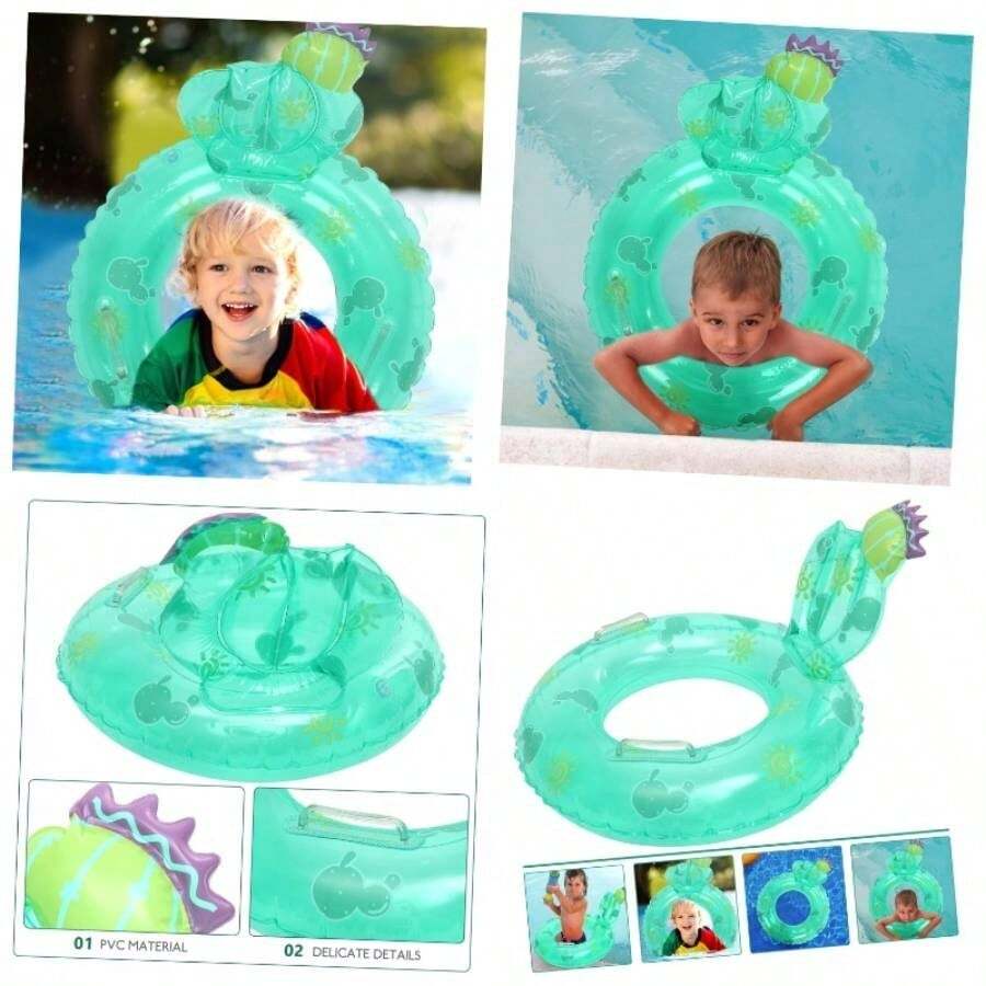 Anillo De Natacin De Cactus Accesorio De Natacin Swimming Pool Toys Suministro De Natacin Anillo De Natacin Kawaii Aid Float Rings Beb Piscina De Polivinilo Playa - Verde + 55CM - Ver 1
