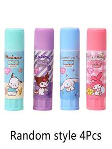 Sanrio 1/2/3/4支装 My Melody Kuromi Cinnamoroll Hello Kitty 强力胶棒 可爱 DIY 手工固体胶 适用于日记本和办公用品 万圣节 圣诞节礼物 返校季学习用品（部分产品随机发货）