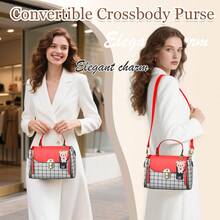 Small Purses And Handbags For Women Fashion Teenage Girls Crossbody Bag Lightweight Shoulder Bag Plaid Pattern Satchel - Đỏ - Xem 7