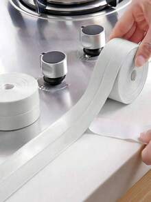 1 Roll 1.5 Inch/3.7 Cm Multi-Purpose Self-Adhesive Bathroom Sealing Tape - Strong Waterproof White Floor Sealant/Caulk Tape For Bathroom, Toilet, Sink, Floor, Kitchen Countertop, DIY Tape, Bathroom Accessories, Bathroom Essentials - White - View 6