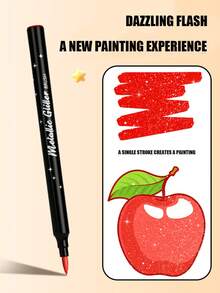 72色闪光笔尖马克笔，小巧黑色盒装闪光马克笔，学生绘画闪光笔，艺术绘画和涂鸦笔，适用于绘画、日记、贺卡制作等。