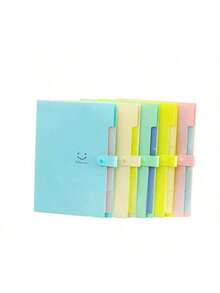 A4 Stylish Smiling Face Student Document Organizer Accordion File Folder - Purple + Index Sticker - Orchid In a Secluded Valley - View 4