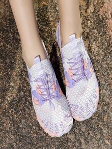 少女宽底紫色沙滩游泳舒适速干防滑轻便溪鞋/涉水鞋 - 淡紫色 - 查看 2