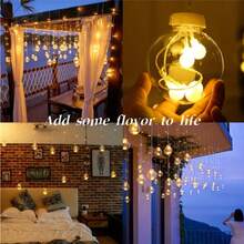 1 buah Lampu Tirai LED 114 LED, Lebar 3,5 Meter, Lampu String Bola Harapan Warna Hangat, Lampu String Bola Transparan dengan Antarmuka USB, Dekorasi Gantung, Cocok untuk Natal, Thanksgiving, Ulang Tahun, dan Dekorasi Pesta Dalam Ruangan - Tirai Bola Harapan - View 11