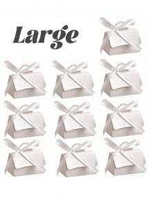 10/1 優雅花卉禮品盒 - 粉色與白色紙製禮品袋附緞帶，適合婚禮、生日及特殊場合，情人節與新年慶祝的理想選擇，活動必備 | 花卉禮品盒 | 耐用禮品盒，適用於婚禮、聖誕節、萬聖節 - 彩色 - 查看 11