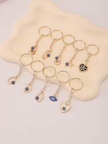 10pcs Devil Eye Keychain Pendant, Suitable For Party Favors, Holiday, Back To School S Car Accessories Bag Charm Christmas Gift Ideas - Multicolor - View 12