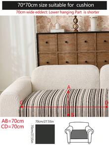 1pc Luxury Chenille Sofa Cushion Cover, Modern Minimalist Fashion Dust-Proof Anti-Slip Sofa Seat Pad, Khaki Color Washable Slipcover For Corner Sofa, Bedroom, Office, Living Room, L-Shaped And 1/2/3/4 Seater Sofa - Khaki - View 20