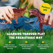 一套 12/18/19/24 个儿童动物恐龙仿真模型，逼真的微型野生动物模型，包括狮子、大象、长颈鹿、老虎、斑马、犀牛、黑猩猩、鳄鱼、猎豹、河马、棕熊，带收纳盒。 - 彩色 - 查看 6