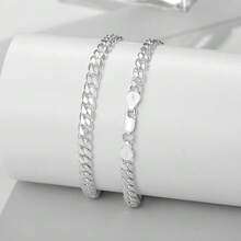 OCHCOH 925 Sterling Silver Cuban Link Chain Bracelet 3mm 5mm 8mm Silver Bracelet For Men Women 6.5 7 7.5 8 8.5 9 Inches,9.0Inch,5mmSilverCubanBracelet - 5毫米銀手鍊 - 查看 5