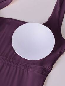 Aoqta Sports 女士夏季休闲纯色无袖露背带胸垫修身运动背心，适合瑜伽、跑步、健身、日常穿着 - 紫色 - 查看 11