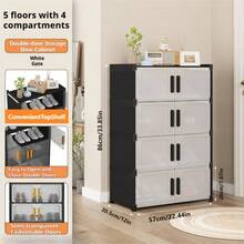 3/4/5/6/7 Tier Shoe Rack, Suitable For Wardrobe, Plastic Shoe Rack, Shoe Storage Box, Stackable Transparent Door Shoe Box, Easy To Assemble Shoe Cabinet, Accessories For Living Room Entryway, Bedroom And Dorm, Storage And Organization. Kitchen Storage Shelf, Living Room Toy Rack, Bedside Cabinet, Christmas Gift, Storage Box - Multicolor - View 21