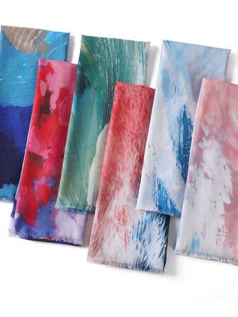 1 Piece High Quality Tie Dye Hijab Long Scarf Women Colorful Soft Shawl Muslim Scarves Light Weight Summer Malaysia Plain Head Wraps