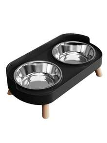 新款猫/狗高架双碗，集成食物和水碗，高架，有塑料/不锈钢/陶瓷材质可选，多种颜色可供您心爱的宠物选择