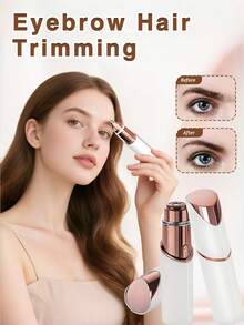 GENAI 女士便携式面部脱毛器，二合一眉毛修剪器和面部剃毛器，温和可充电设计 - 彩色 - 查看 1