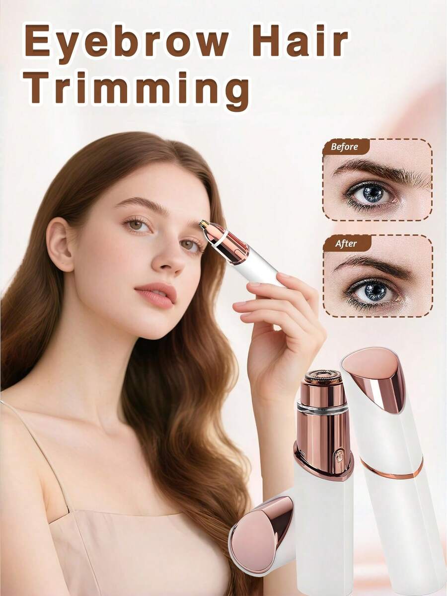 GENAI 女士便携式面部脱毛器，二合一眉毛修剪器和面部剃毛器，温和可充电设计 - 彩色 - 查看 1