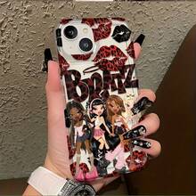 Fashion Cute Personality B-Bratzs Leopard Print Lip Print Y2K Design Phone Case Compatible With  17 16e 16 15 14 13 12 11 Pro Max Mini Air XR XS X 7 8 Plus Soft TPU Back Cover, Fashion Phone Accessories, Lightweight Case, Fashion Protective Case, Fashion Enthusiast  17 Case Cover For  17 Pro Max - Trộn màu - Xem 1