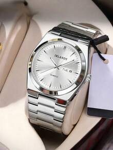 Đồng hồ đeo tay nam, vỏ thép không gỉ, mặt số La Mã, mặt số siêu mỏng có dạ quang, đồng hồ thạch anh lịch doanh nhân, kim tròn, đồng hồ đeo tay nam, thích hợp cho tiệc tùng, đám cưới, kỳ nghỉ biển, quà tặng ngày Valentine. - trắng - Xem 13