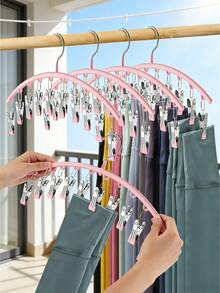 1/2/3件装不锈钢裤架，节省空间的衣柜收纳方案，配有10个夹子，经久耐用，时尚设计，适用于瑜伽裤和打底裤 - 衣柜整理架，裤袜架，服装店的理想之选，也适合家庭和服装店在婚礼、生日等场合使用。 - 彩色 - 查看 1