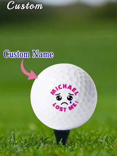 1pc Customized Golf Ball - Personalized Golf Ball With Your Photo | Personalized Golf Ball, Customized Photo & Name Golf Ball For Men, Couples Customized Photo Golf Ball, Personalized Face Golf Ball, Can Be Customized As Valentine's Day Gift, Fun Men's Golf Ball, Exquisite Customized Gift Suitable For Him/Her, Dad, Mom, Friends