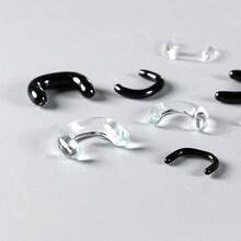 2 chiếc khuyên mũi hình móng ngựa chữ U bằng thủy tinh Pyrex cỡ 8G-16G, dụng cụ nong lỗ mũi, khuyên vách ngăn mũi, khuyên giữ lỗ xỏ, trang sức cơ thể trong suốt, vô hình, unisex. - 2103 - Xem 11