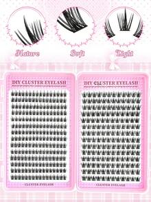 390pcs Book-Style False Eyelashes - 12mm, Natural/Comfortable/Cat Eye/Foxy/Cosplay/Performance, Suitable For Multiple Occasions, Enhance Your Charm - Black - View 5