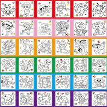 15/20/30张儿童水彩画，学前儿童涂色页，DIY水彩画工艺品，教育涂鸦画 - 彩色 - 查看 10