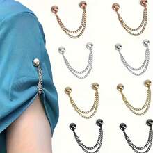 2pcs Adjustable Magnetic Pant Clips And Sleeve Clips - Alloy Material, Detachable Hem Clips, Suitable For Pants And T-Shirts, Seamless Clothing Waist Belt Tightener