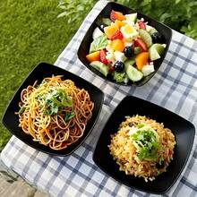 2/4/6件套沙拉碗套装 - 适合家庭聚会和日常使用。独特现代的设计，完美适用于派对、用餐或备餐，可盛放配菜、水果和零食。可微波炉加热，洗碗机清洗，是您时尚厨房的必备之选。 - 彩色 - 查看 5