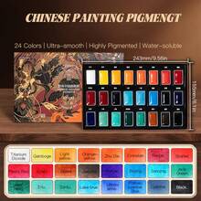 Rubens 12/24 Colors Chinese Painting Solid Watercolor Paints, Solid Ink Painting Pigments Starter Set For Beginners - Single Piece - View 11