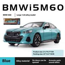 1:24 BMW I5 M60 Xdrive Power Alloy Metal Diecast Model Car Sound & Light Outdoor Collection Hobby Decorative Ornaments Present - hộp màu xanh - Xem 7