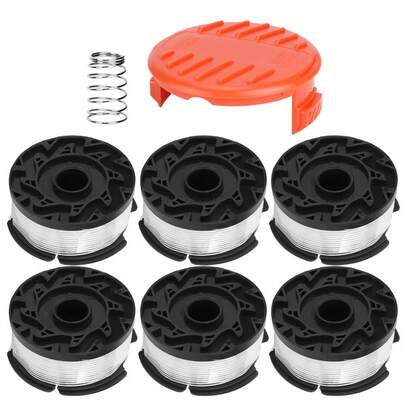 6 Piezas Accesorios de Reemplazo Bobina con Tapa para Cortacésped, Compatible con BLACK+DECKER AF100, Duradero y Corte Rápido Sin Atascos