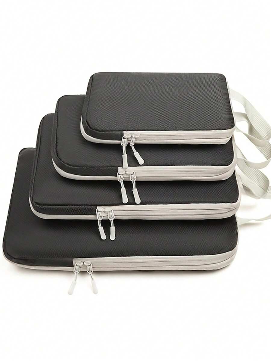 4件套旅行收纳整理套装 - 黑色 - 查看 1