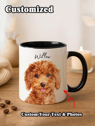 Customized Pet Mug, Can Use Pet Photo And Name, Customized Dog Mug, Dog Coffee Cup, Personalized Pet Mug, Dog Mom Mug, Personalized Cat Dad Mug, New Dog Mug