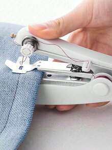 1pc Mini Manual Sewing Machine, Multifunctional All-In-One, Fast Sewing, Portable Metal Handheld Sewing Machine, Household Multifunctional Sewing Machine, Durable Metal Mini Handheld Sewing Tool, Suitable For Quick Clothing Repair, DIY Handicrafts, Curtains, Denim Sewing, Travel And Dorm Use, Easy To Operate, Compact And Portable; An Ideal Valentine's Day Practical Gift For Girlfriend, Boyfriend, Partner Or Family. - Multicolor - View 9