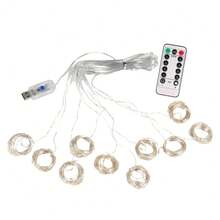 300 LED USB Fairy String Lights, Suitable For Wedding, Party, Home, Lawn And Holiday Decoration, Nursery Night Light, Holiday Decoration Lights, Home Decor, Party Decor, Birthday Party Decor, Outdoor Decor, Graduation Party Camping Decor, Yard Decor, Bar & Garden Party Decor, Can Be Used As Holiday Gift, Birthday Gift, Housewarming Gift, Wedding Gift - USB Curtain Light - View 14